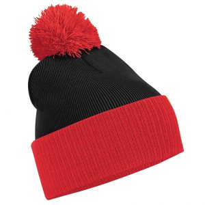This contrast pom pom two tone beanie with ribbed cuff is available in a range of colours for your company or club! Your company or club logo or name can be custom embroidered on the front of these double layered knitted dual style- cuffed or slouch beanie. These branded beanies are a great addition to your company workwear/uniform range or club gear!