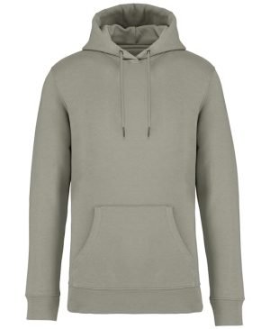 Unisex Heavyweight Hooded Sweatshirt from Native Spirit in 35 colours, drawstrings and front pockets in a Brushed back fleece. Drop shoulder style. Straight fit. Lined hood with self colour drawcord. Recycled metal eyelets and drawcord tips.